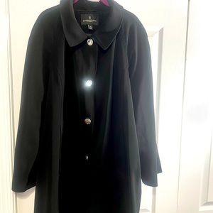 London Fog Knee Length Trench Coat with Detachable Hood